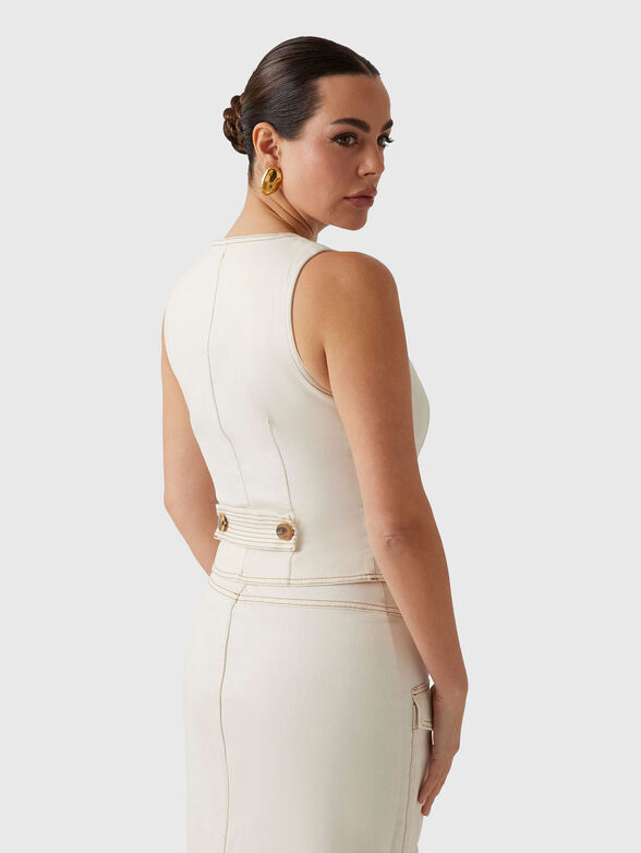 NAOMI denim vest with accent stitching - 2