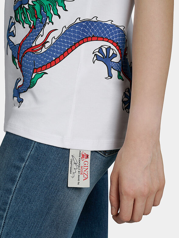 White t-shirt with colorful prints - 3