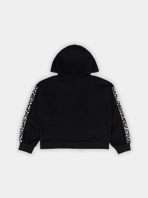 Black hooded sweatshirt with contrasting print - 2