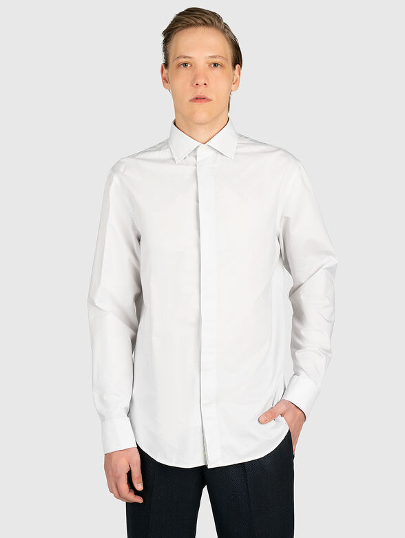White shirt with hidden fastening - 0