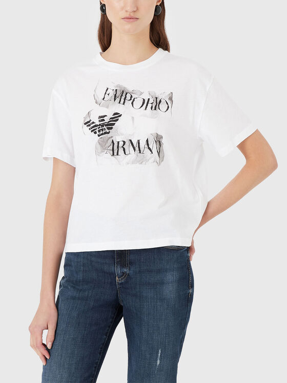 Cotton T-shirt with logo print - 1