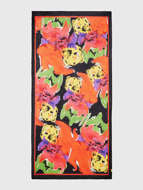 Scarf with art floral print - 1