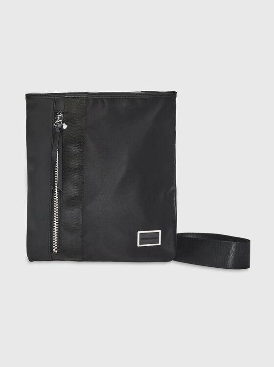 Black crossbody bag with logo accent - 1