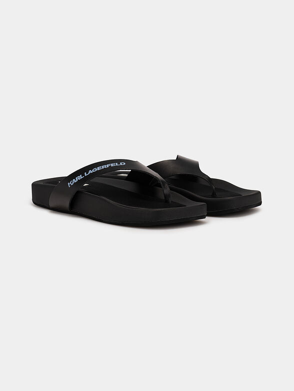 LIDO leather slides with logo - 2