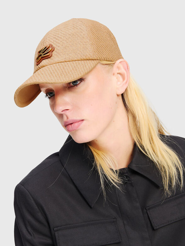 Knitted baseball cap with accent logo - 1