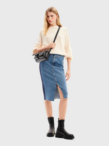 Denim skirt with contrasting elements - 4