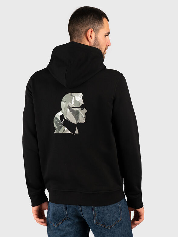 Black sweatshirt with contrast print  - 2