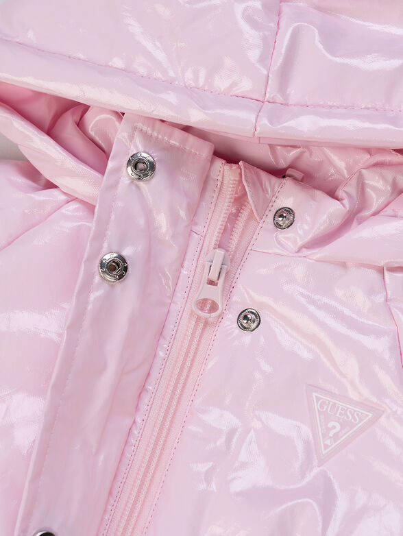 Transitional jacket with zip, hood and logo accent on the - 4