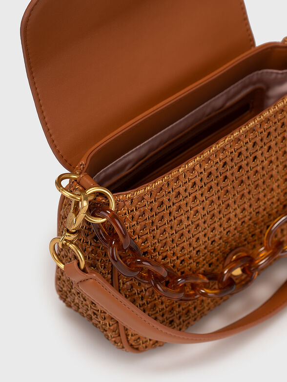 Brown knitted bag with detachable handle - 6