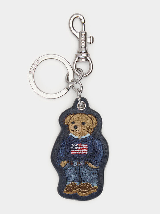 Leather keychain with Polo Bear embroidery - 1