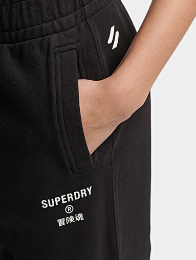 Cotton sports pants with logo details - 3