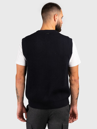 Dark blue sleeveless sweater - 3