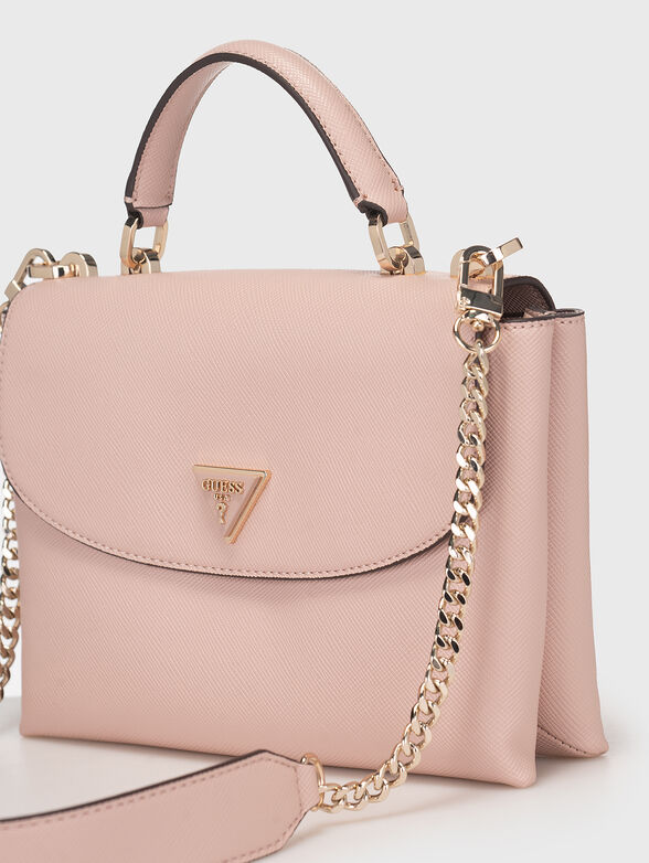 Black crossbody bag with triangular logo detail - 5