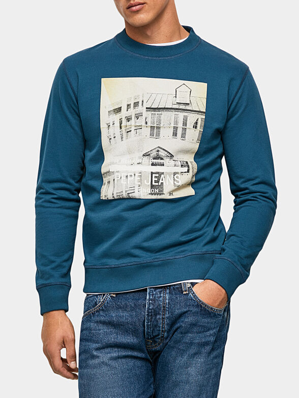 PERCIVAL blue sweatshirt with photo print - 1