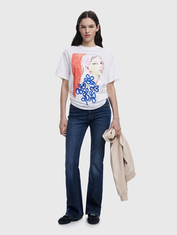 White T-shirt with print - 1