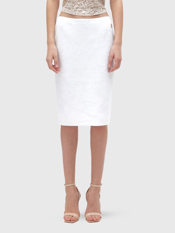 Midi skirt with floral motifs - 1