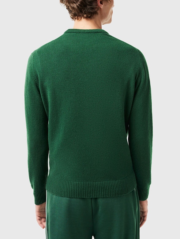 Black wool sweater with logo detail - 2