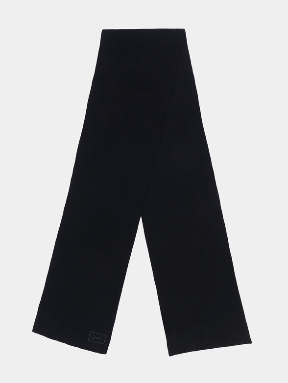 Black scarf with logo detail - 2