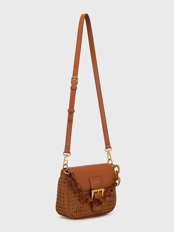 Brown knitted bag with detachable handle - 2