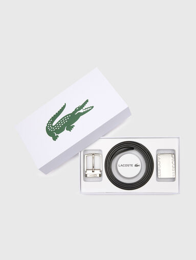 Two buckles leather belt gift set - 4