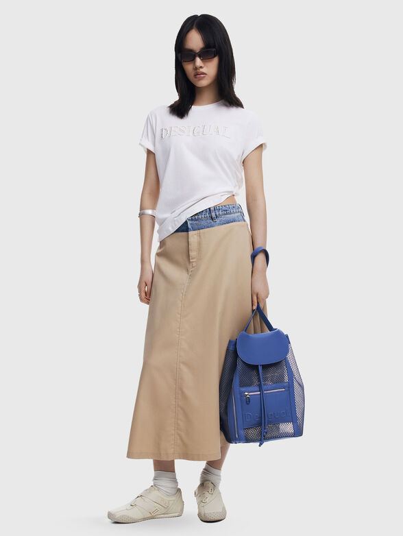 Blue backpack with mesh details - 2