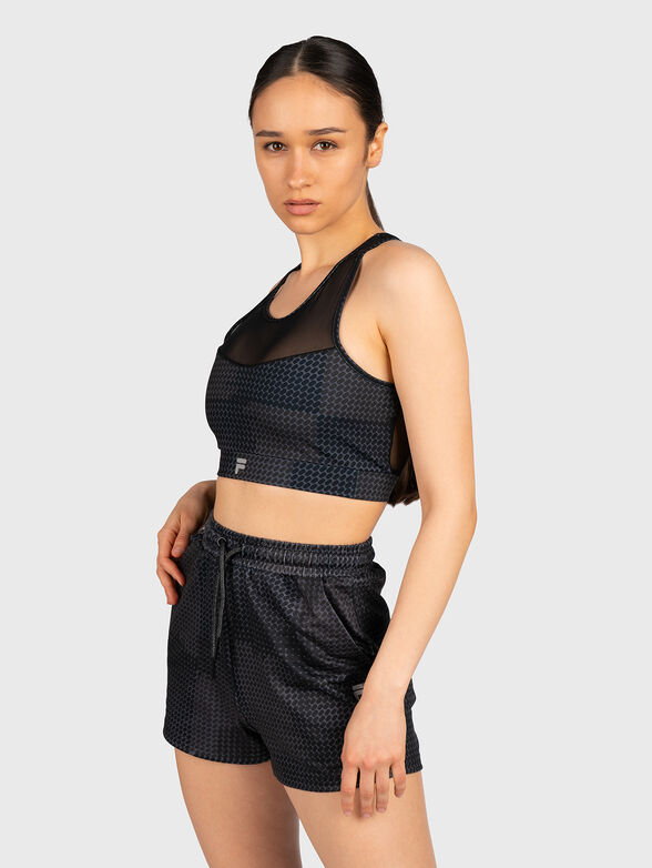 RIBE black sports top with sheer elements - 4