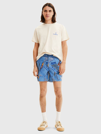 ALEX blue beach shorts with print - 4