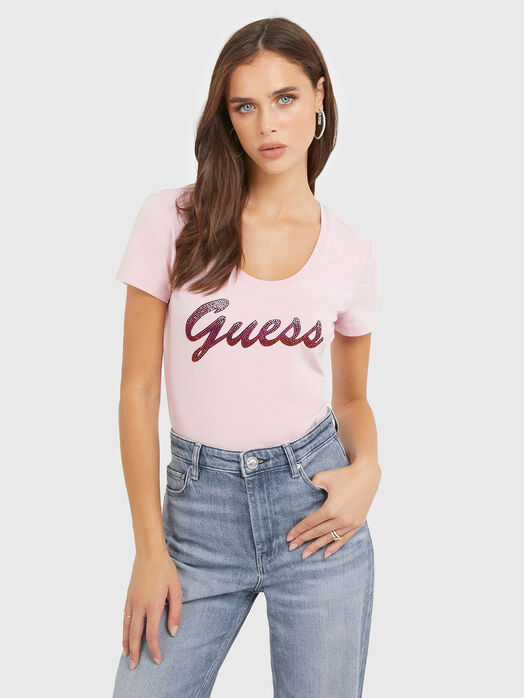 Black T-shirt with rhinestones