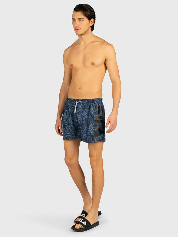 Beach shorts with logo inscription - 4