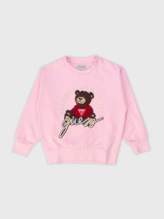 Βαμβακερό ροζ φούτερ TEDDY BEAR - 1