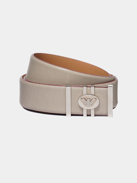 Ecru leather belt - 1