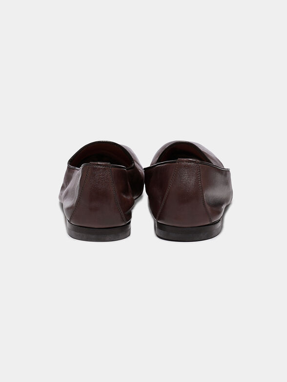 Leather slip-on shoes in brown color - 4