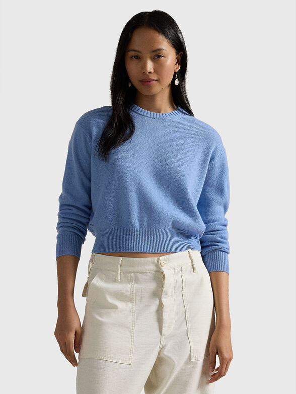 Blue wool blend sweater - 0