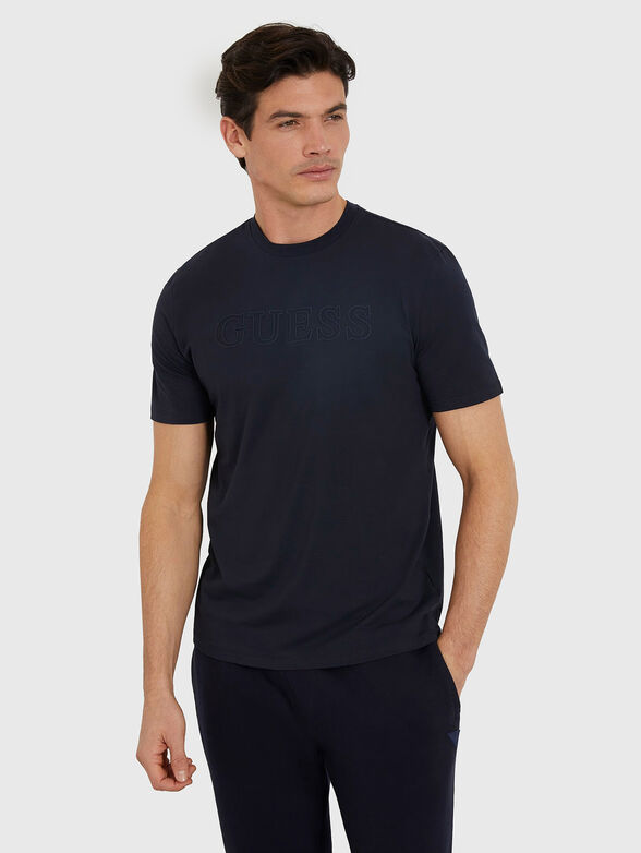 ALPHY beige T-shirt with logo accent - 1