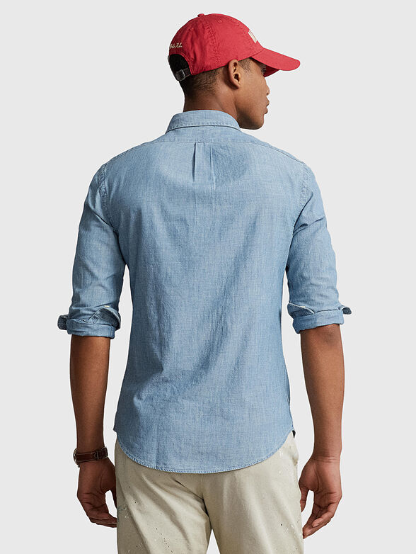 Blue shirt with logo embroidery - 2