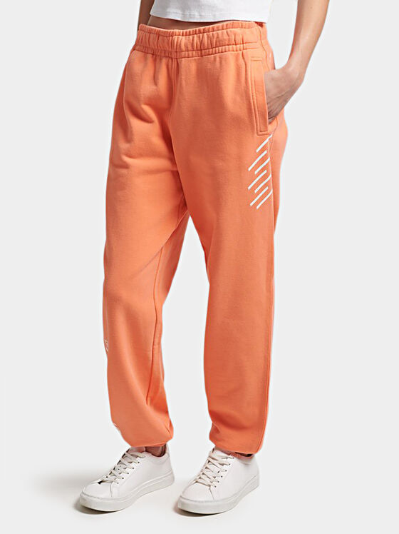 Cotton sports pants with logo details - 1