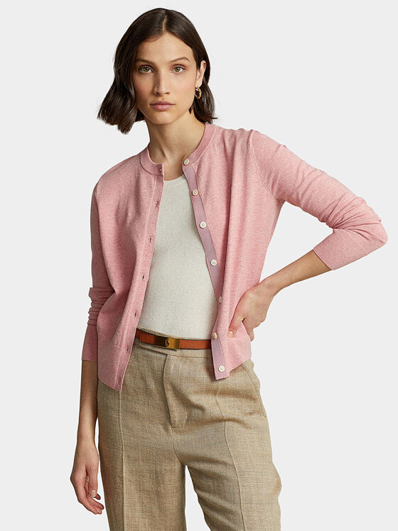 Cardigan in pale pink - 1