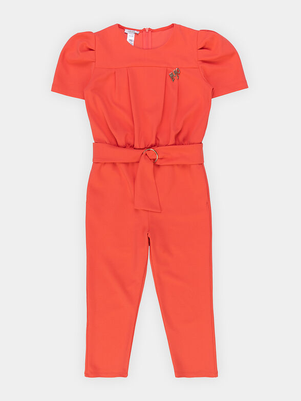 Coral jumpsuit with logo accent - 1