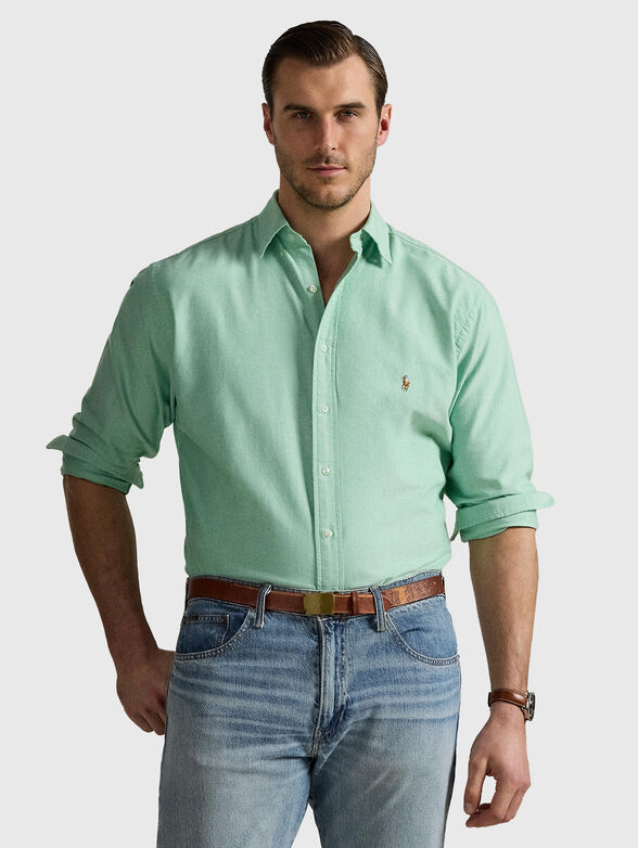 Cotton shirt with logo embroidery - 0