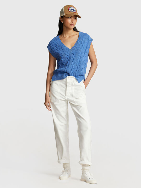 Sleeveless wool blend sweater - 1