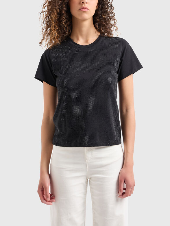 T-shirt with appliquéd rhinestones - 1