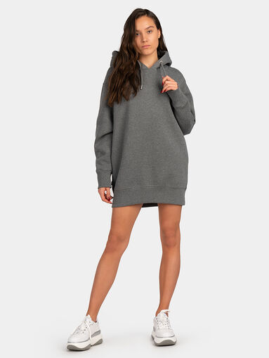 Black hooded sweatshirt dress - 5