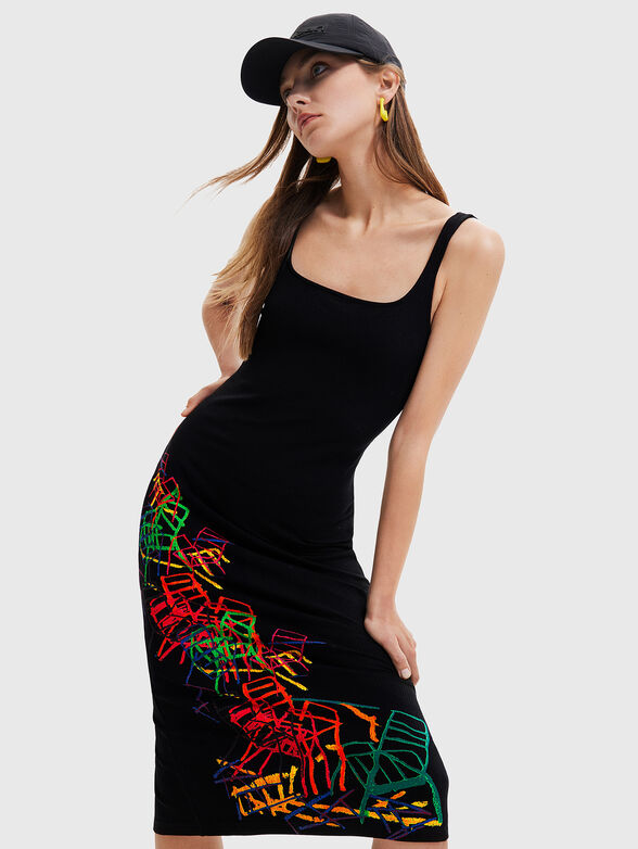 LIZ black dress with contrasting accents - 3
