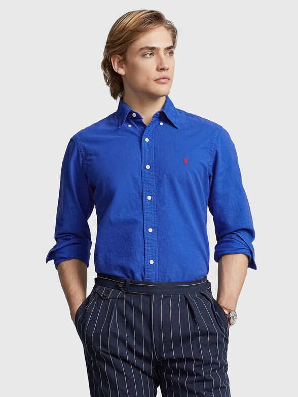 Logo-embroidered shirt in cotton  - 0