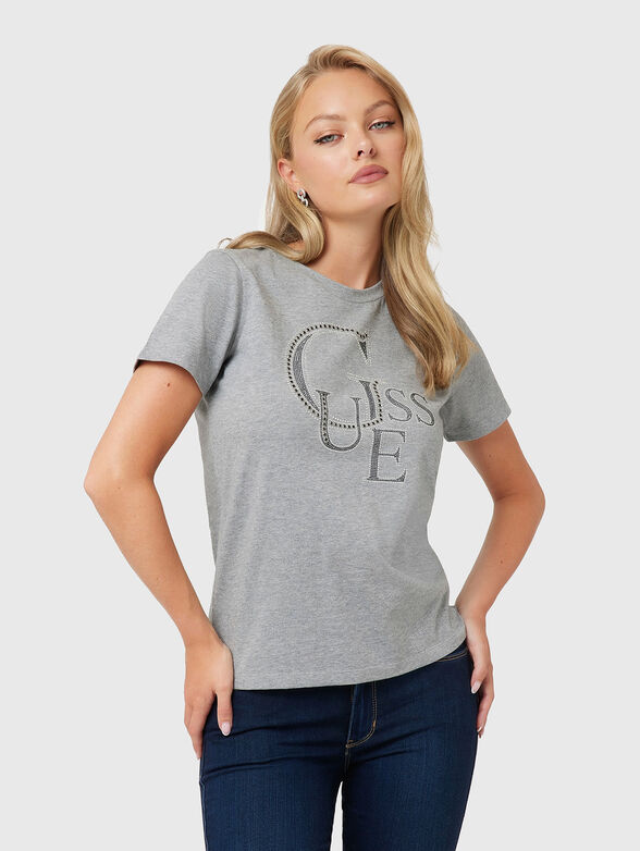 Black T-shirt with rhinestones  - 1