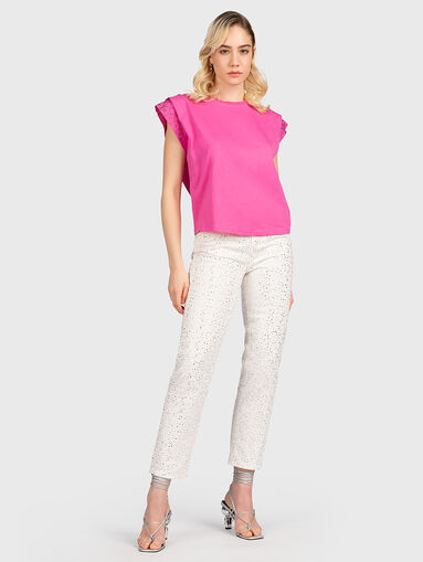 Cropped jeans with rhinestones - 5