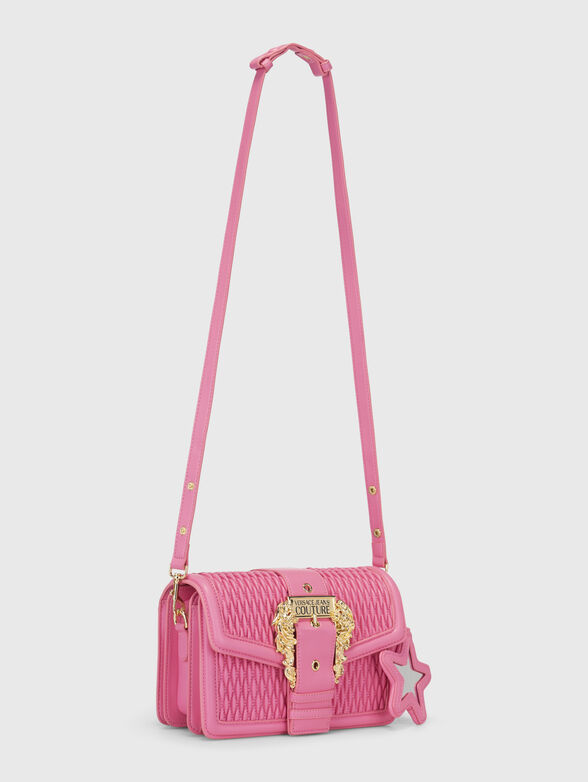 Quilted-effect crpssbody bag in pink - 2