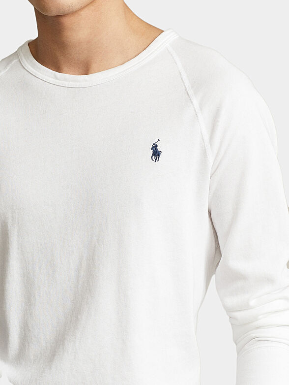 White T-shirt with long sleeve and logo - 3