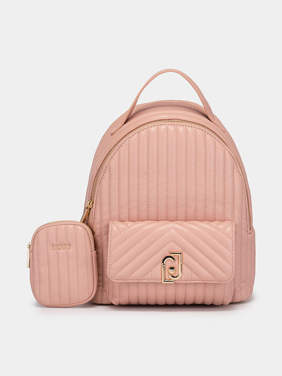 Backpack with quilted effect and metal logo detail - 1