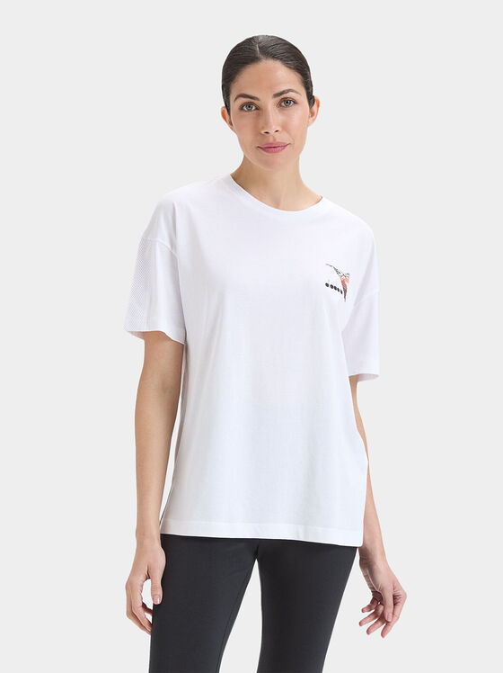 Λευκό βαμαβακερό μπλουζάκι SS FLOSS - 1